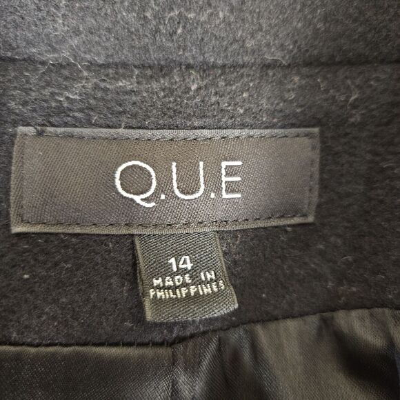 VTG Wool Cashmere Blend Overcoat Womens Black Winter Classic Dressy Coat Long 14 - Picture 14 of 16